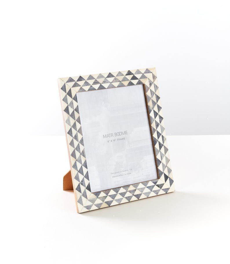 8x10 Mosaic Picture Frame, Bone Inlay Frame, Tabletop Frame, Wood Photo Frame, Desk Picture Frame, Family Picture Wedding Gift, Matr Boomie image 1