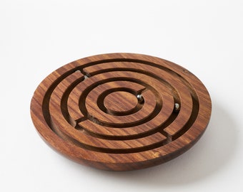 Wooden Labyrinth Game, Hand Labyrinth Puzzle, Labyrinth Toy, Wooden Hand Maze, Travel Game For Adults, Brain Teaser Game, Tabletop Game