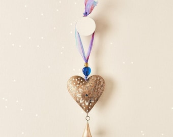 Heart Wind Chimes, Bell Chime, Outdoor & Garden, Yard Home Decor, Indoor Chimes, Hanging Heart Chime, Metal Wind Chimes, Gift For Her