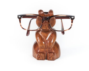 Bear Eyeglasses Holder, Stand For Glasses, Bear Holder, Wooden Eyeglass Holder, Hand Carved Sunglasses Stand, Small Carved Eyeglass Stand