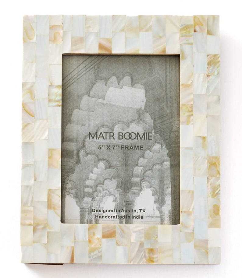 5x7 Photo Frame, Mother Of Pearl Picture Frame, Unique Picture Frame, Mosaic Frame, Anniversary Photo Frame, Decorative Frame, Tabletop 5x7