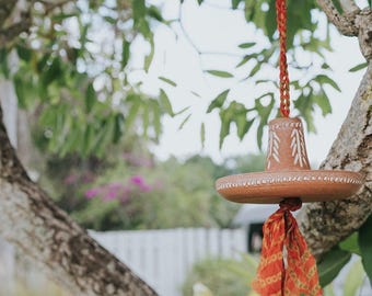 Ceramic Bird Feeder Hanging, Pottery Bird Feeder, Terracotta Bird Feeder, Unique Bird House, Outdoor Decor, Birds Lovers Gift, Hummingbird