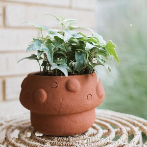 Mushroom Planter, Fun Terracotta Pot, Moon Planter Pot, Clay Pots, Planter With Drainage, Cute Plant Pot, Rustic Planter,Cottagecore Planter image 2