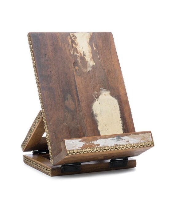Wood Cookbook Stand, Rustic Cookbook Holder, Recipe Book Stand, IPAD Stand, Wooden Book Holder, Valentines Hosting Gift, Boyfriend Gift