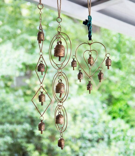 Rustic Wind Chimes, Outdoor Decor, Summer Renovation, Metal Bell Chimes, Garden Windchimes, Metal Yard Art, Patio Decor, Indian Wind Chimes