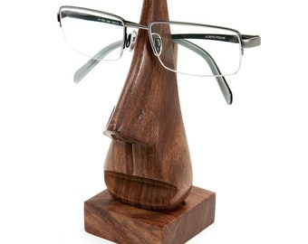 Hand Carved Eyeglass Holder, Glasses Stand, Wooden Eyeglasses Holder, Nose Glasses Holder, Boyfriend Gift, Gadgets For The Home,Reading Nook