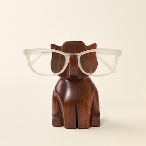 Elephant Eyeglass Holder, Animal Glasses Holder, Hand Carved Eye Glass Holder, Wood Glasses Holder, Desk Reading Nook Decor, Graduation Gift
