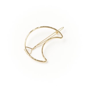 Celestial Hair Barrette, Hammered Moon Barrette, Moon Hair Clip, Hair Accessories, Moon Hair Pin, Crescent Accessories, Wiccan Hair Pin