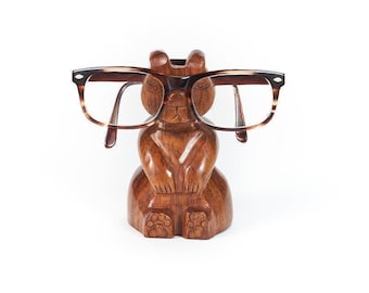 Bear Glasses Holder, Bear Eyeglass Holder Stand, Wooden Glasses Stand, Reading Nook Decor, Desk Decor, Sunglasses Holder, Birthday Gift