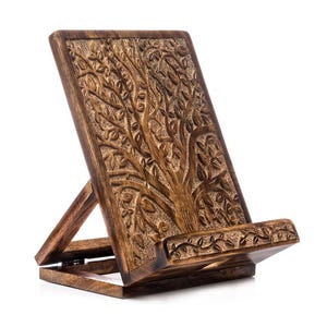 Book Stand, Cookbook Stand Display, Recipe Book Holder, Wood Book Display Stand, Ipad Stand, Kitchen Tablet Stand, Bible Display,School Gift