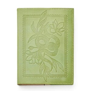 Schlangenprägung Grünes Leder Journal - Recyceltes Baumwollpapier, nachfüllbares Notizbuch, persönliches Wachstum, Transformation Journal, Hochzeitsgeschenk Bild 2