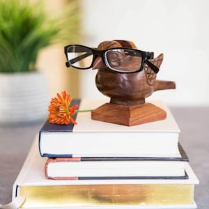 Wooden Glasses Holder, Cute Sparrow Bird Glasses Stand, Animal Glasses Holder, Bird Sunglasses Holder, Eyeglasses Stand, Desk Accessories