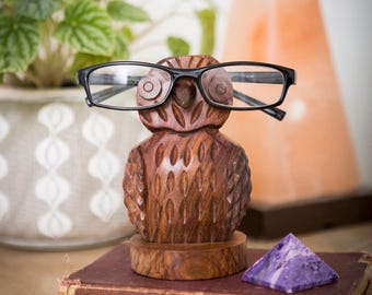 Owl Glasses Holder, Owl Gifts, Wood Eyeglasses Holder, Glasses Stand, Animal Glasses Stand, Wooden Eyeglass Holder, Back To School Gift