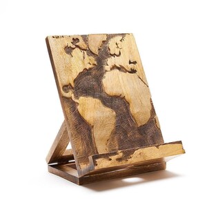 Cookbook Stand, Recipe Book Holder, Cookbook Holder, Book Display Stand, iPad Stand, Kitchen Tablet Stand, Kindle Stand, Hand Carved Stand image 2