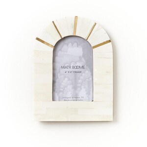 Marco de fotos con arco, ovalado, de hueso, bohemio, de mármol, con incrustaciones, para regalar en pareja.