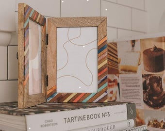 4x6 Double Picture Frame, 4x6 Photo Frame, Dual Frame, Double Photo Frames, Colorful Picture Frame, Boho Picture Frame, Wedding Couple Gift