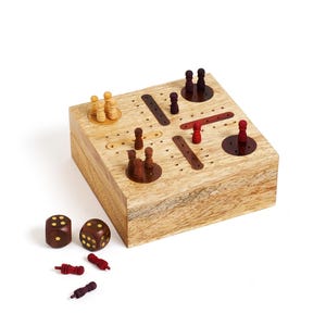 Pachisi Game Set, Travel Game Set, Portable Game, Mini Pachisi, Wooden Board Game, Handcrafted Board Games, Family Games, Ancient India Game
