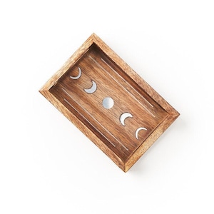 Trinket Tray, Moon Phase Decor, Catch All Tray, Jewelry Tray, Trinket Dish, Celestial Decor, Wooden Tray, Celestial Trinket Dish, Decorative