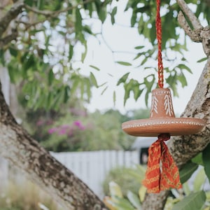 Ceramic Bird Feeder Hanging, Pottery Bird Feeder, Terracotta Bird Feeder, Unique Bird House, Outdoor Decor, Birds Lovers Gift, Hummingbird