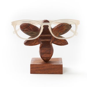 Bee Eyeglass Holder, Glasses Holder, Indian Glasses Stand, Bee Decoration, Hand Carved Glasses Stand, Antique Glasses Holder, Reading Nook