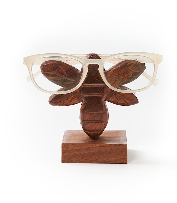 Mango Wood Nose Eyeglass Holder by Two's Company