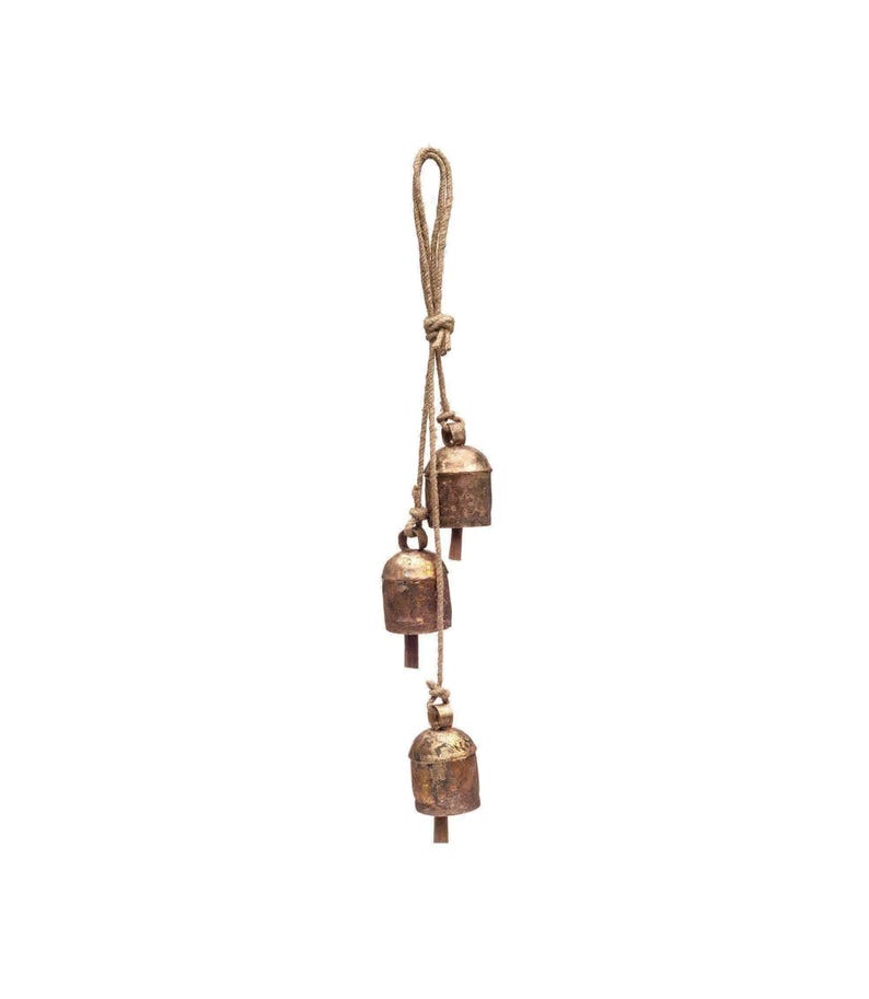 Rustic Bells Garland, Unique Wind Chimes, Rustic Fireplace Decor, Hanging Bell Garland, Outdoor Decor, Cozy Home Decor, Outdoor And Garden Rustic Wind Chime