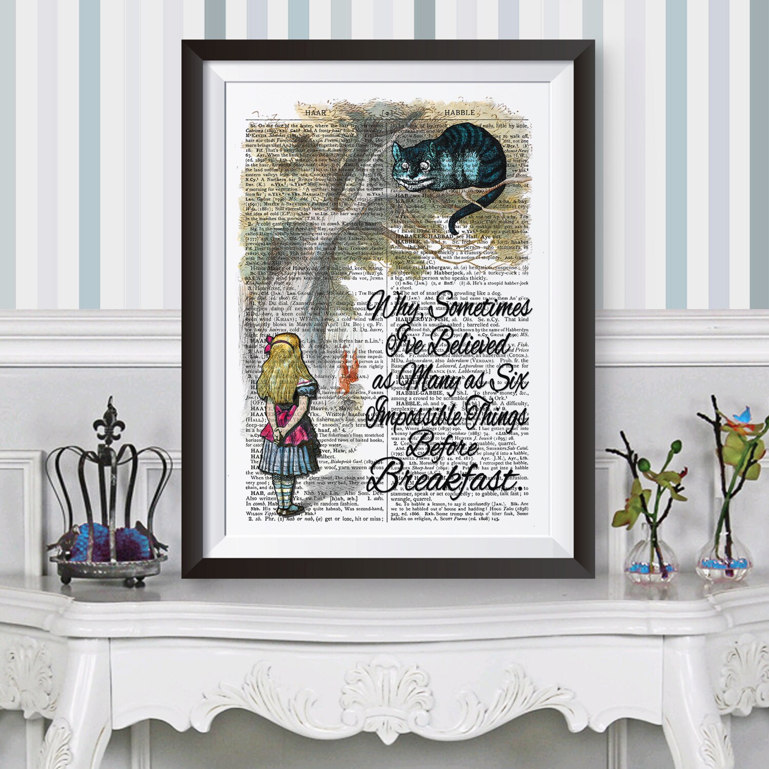 Poster Dictionary Book Page Background Alice in Wonderland and - Etsy