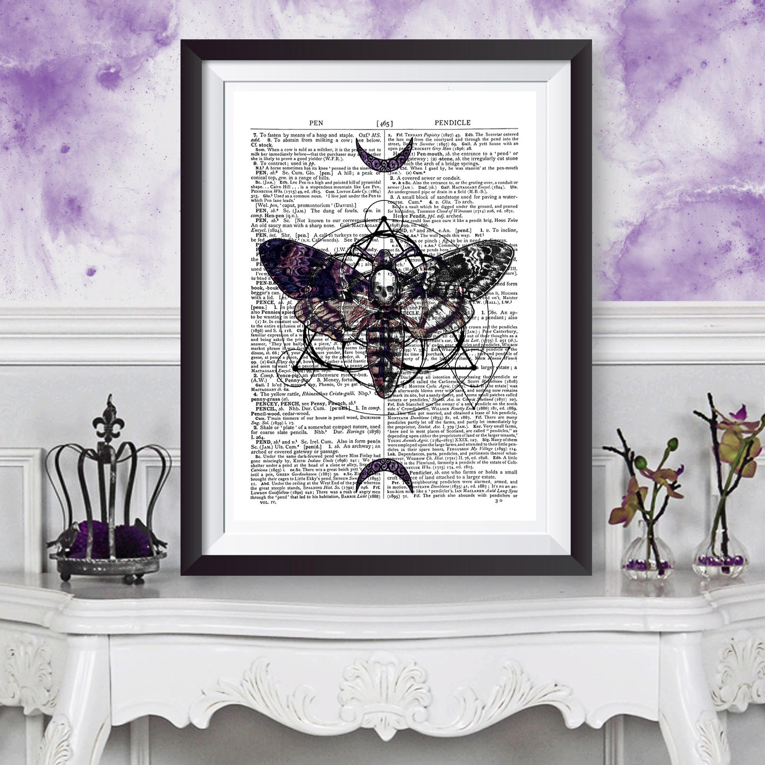 Death Moth Poster Print Wall Decor Purple Moons Wall - Etsy