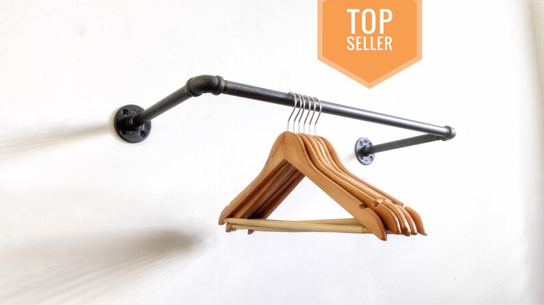 Pipe Clothing Rack Wall Mounted Garment Image 0