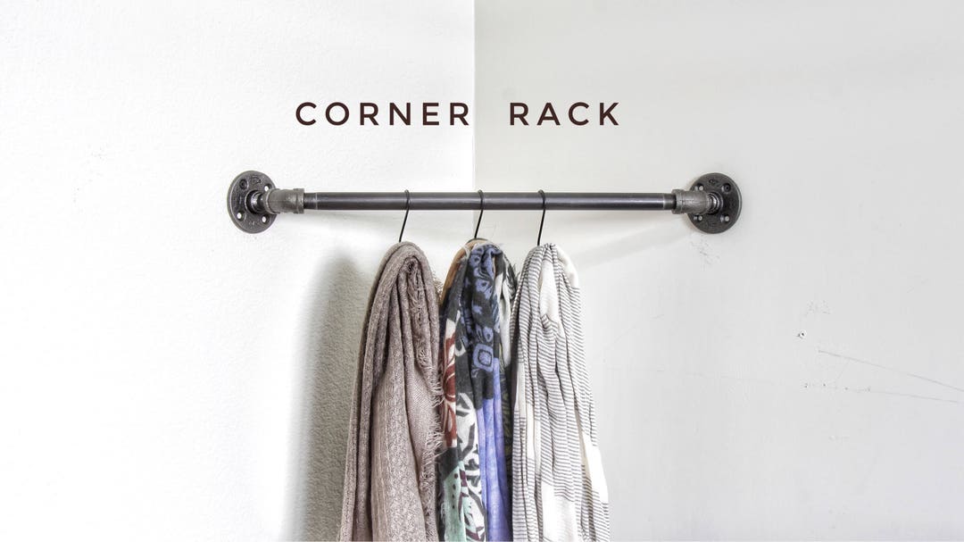 Industrial Pipe Corner Clothing Rack Corner Etsy
