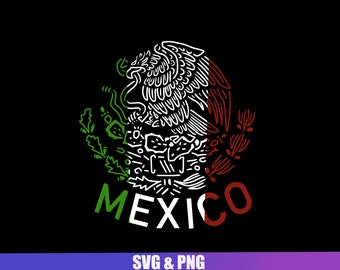 Mexico SVG, Mexico Coat of Arms SVG, Eagle svg, Mexico Flag Svg, Mexican Seal, Mexico Flag Clipart, Cricut Cut File, Png