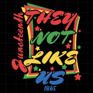 They Not Like Us png, Juneteenth Black History Month, Black Lives Matter-shirtontwerp, 1865 Afro-Amerika png, Juneteenth-kaartsublimatie