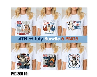 Paquete PNG del 4 de julio, sublimación en rojo, blanco y salvaje, descargas digitales, diseño de camiseta del 4 de julio, SVG del Día de la Independencia