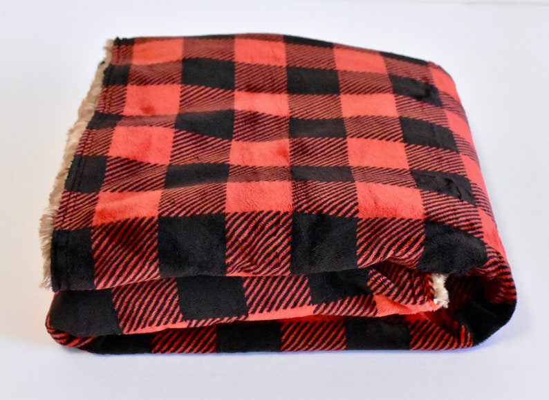 Minky Baby Blanket buffalo plaid blanket deer hide minky Etsy