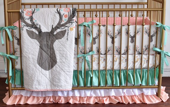 deer head crib bedding