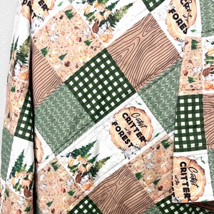 baby boy quilt, woodland quilt, woodland nursery,handmade baby blanket, baby shower gift, nursery decor, crib bedding, handmade quilt