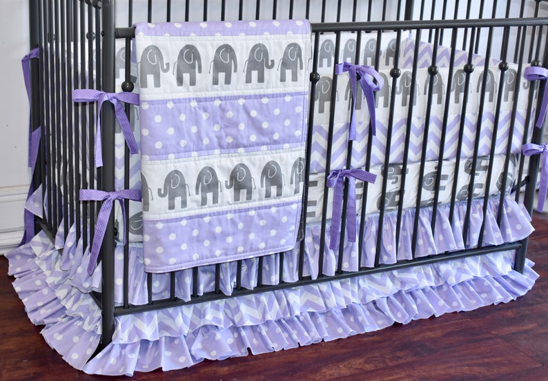 Baby Bedding Elephant Crib Purple - Lavender Blue Baby Bedding Baby Bedding Elephant Crib Purple - Lavender Blue Baby Bedding