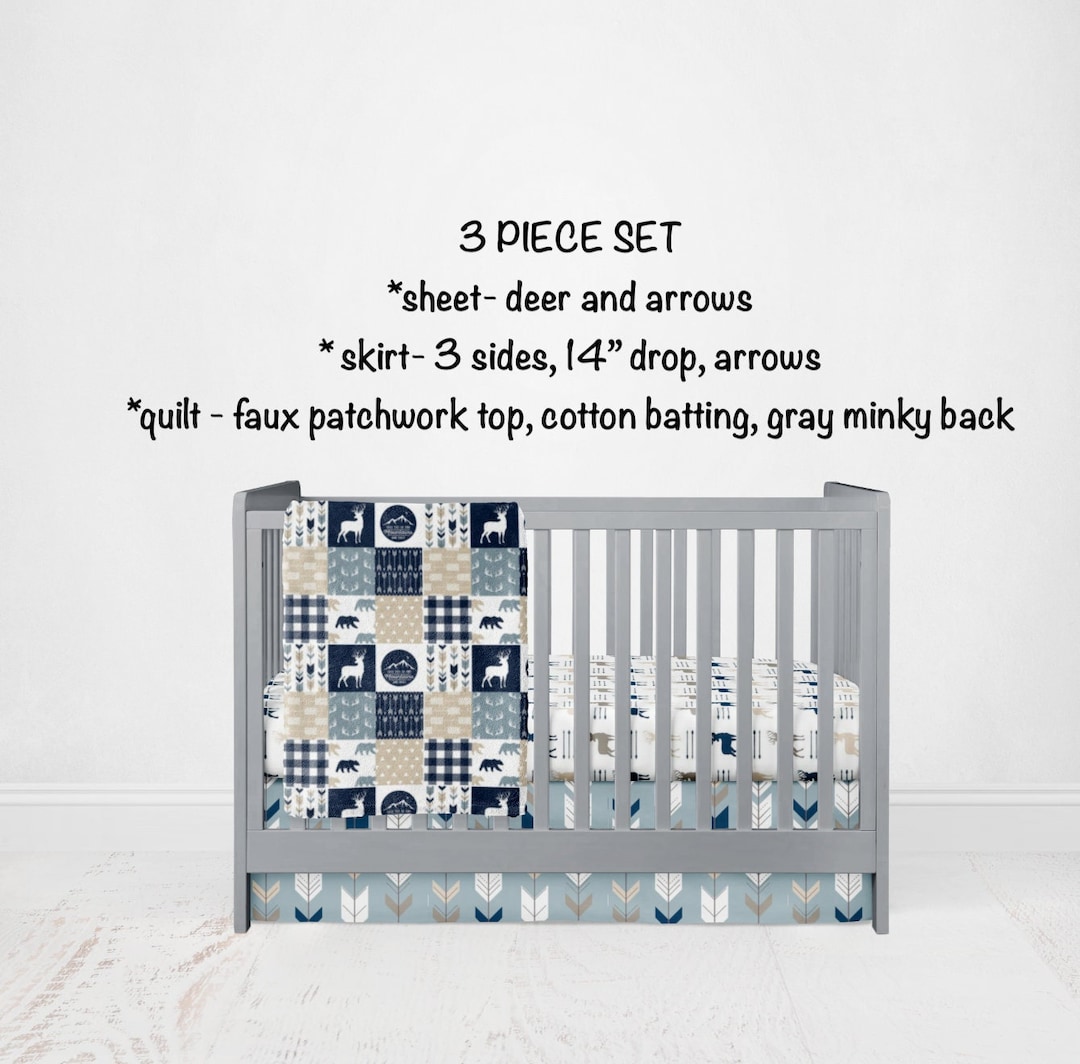 Woodland Crib Bedding Deer Theme Nursery Crib Bedding Etsy