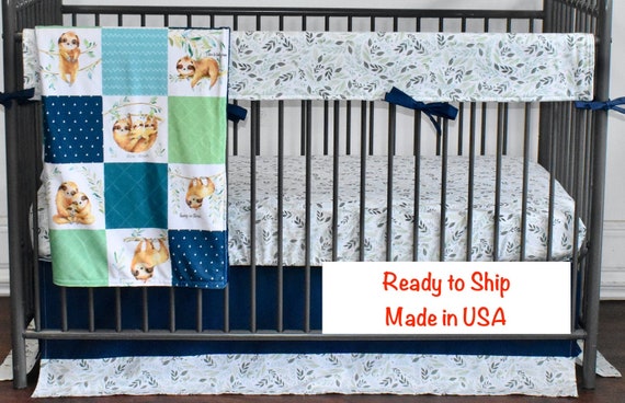 sloth crib set