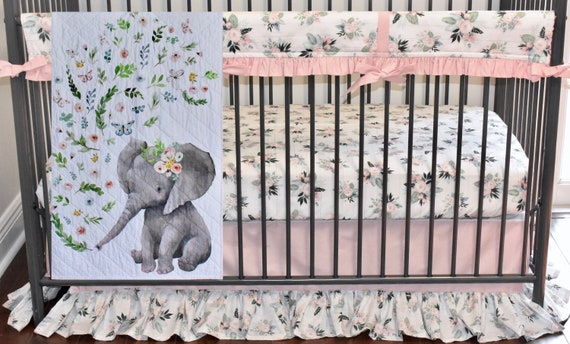 blizzard elephant crib set