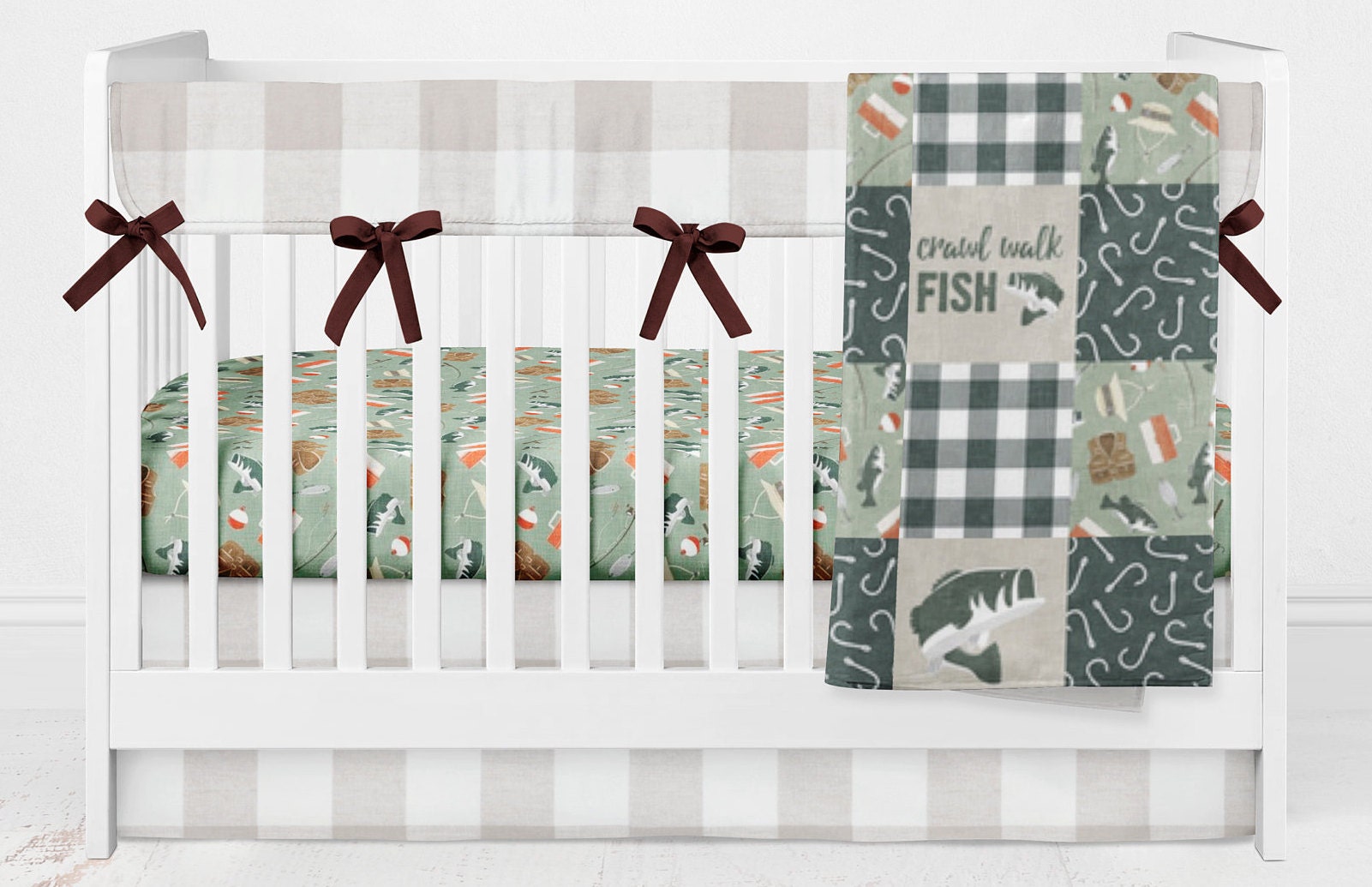 Baby bedding fishing bedding set toddler bedding outdoors Etsy