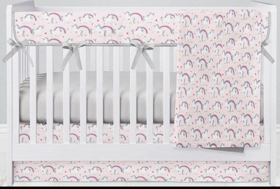 unicorn crib bedding etsy