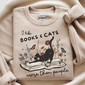 Katzen Pullover Buchliebhaber Geschenk Bookish Sweatshirt Katzenliebhaber Geschenke Buch Shirt Katzen Pulli Bücher Geschenk Book Lover Shirt