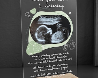 Erster Vatertag Geschenk werdender Papa Schwangerschaft Vatertagsgeschenke personalisiert Geschenkidee mit Ultraschallbild Baby Verkündung