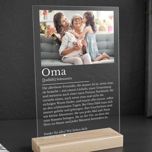 Regalo para abuela, idea de regalo de cumpleaños, regalo con foto personalizado, regalo para abuela, foto personalizada, regalo de cumpleaños, regalos de definición para abuela y abuelo.