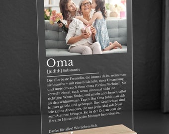 Acryl-Nachtlicht Für Oma – Mit Aufschrift 'Love You My Whole Entire Life', Sentimentales Geschenk Von Enkeln