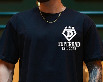 Superheldenvader T-shirt gepersonaliseerd vadershirt Vaderdagcadeau Vaderdagcadeau-idee Vaderdagcadeau gepersonaliseerd vadershirt