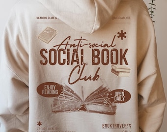 Bluza z kapturem Bookish Merch Koszulka dla miłośnika książek Prezent dla miłośnika książek Koszulka z książkami Prezent dla mola książkowego dla miłośników książek Sweter Pulli Booktrovert