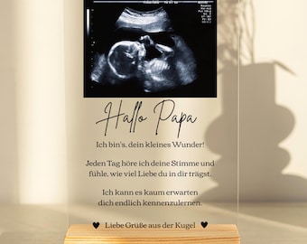 1 Vatertag Geschenk werdender Papa Ultraschallbild Schwangerschaft verkünden Papa personalisiert Du wirst Papa Schwangerschaftsverkündung