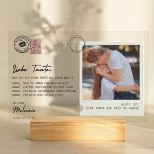 Obrigado tia presente personalizado com foto em vidro acrílico, foto presente aniversário madrinha presente batismo, presente aniversário cartão postal